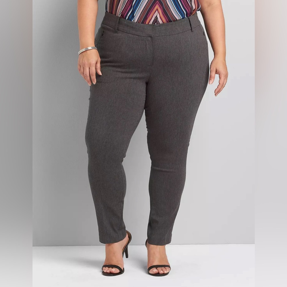 Lane Bryant Straight Fit Low-Rise Slim Ankle Allie Pant Size 20R Gray